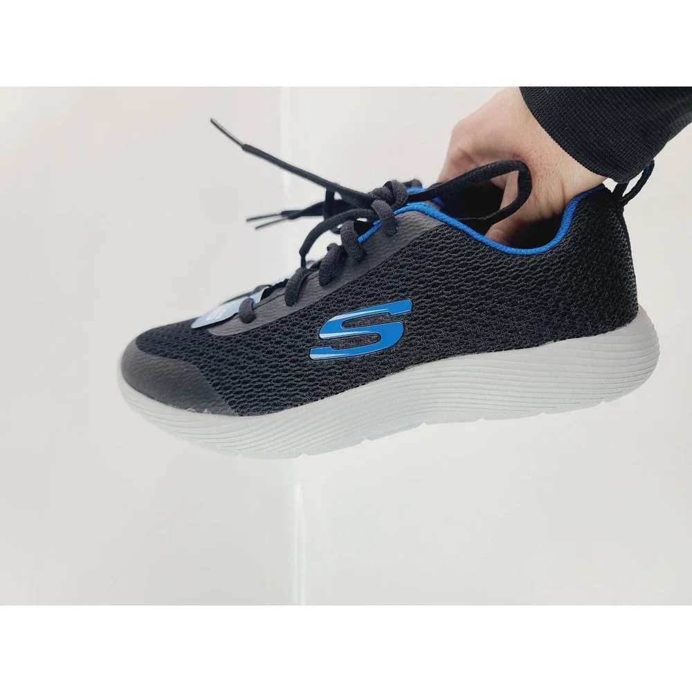 Skechers,‎ Lace‑up Sneakers Athletic Shoes, Boys, Size Youth 3, Black/Blue. A. H